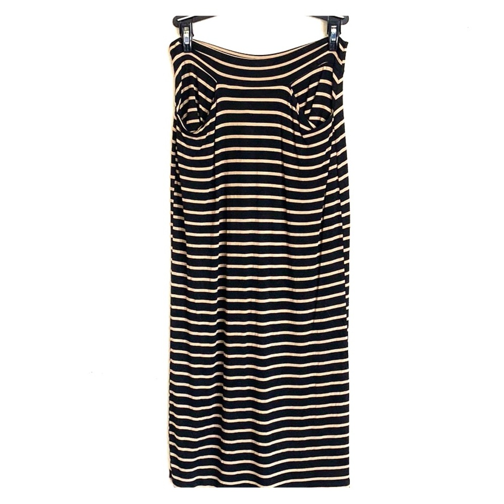 High Waisted Calf Length Skirt With Pockets